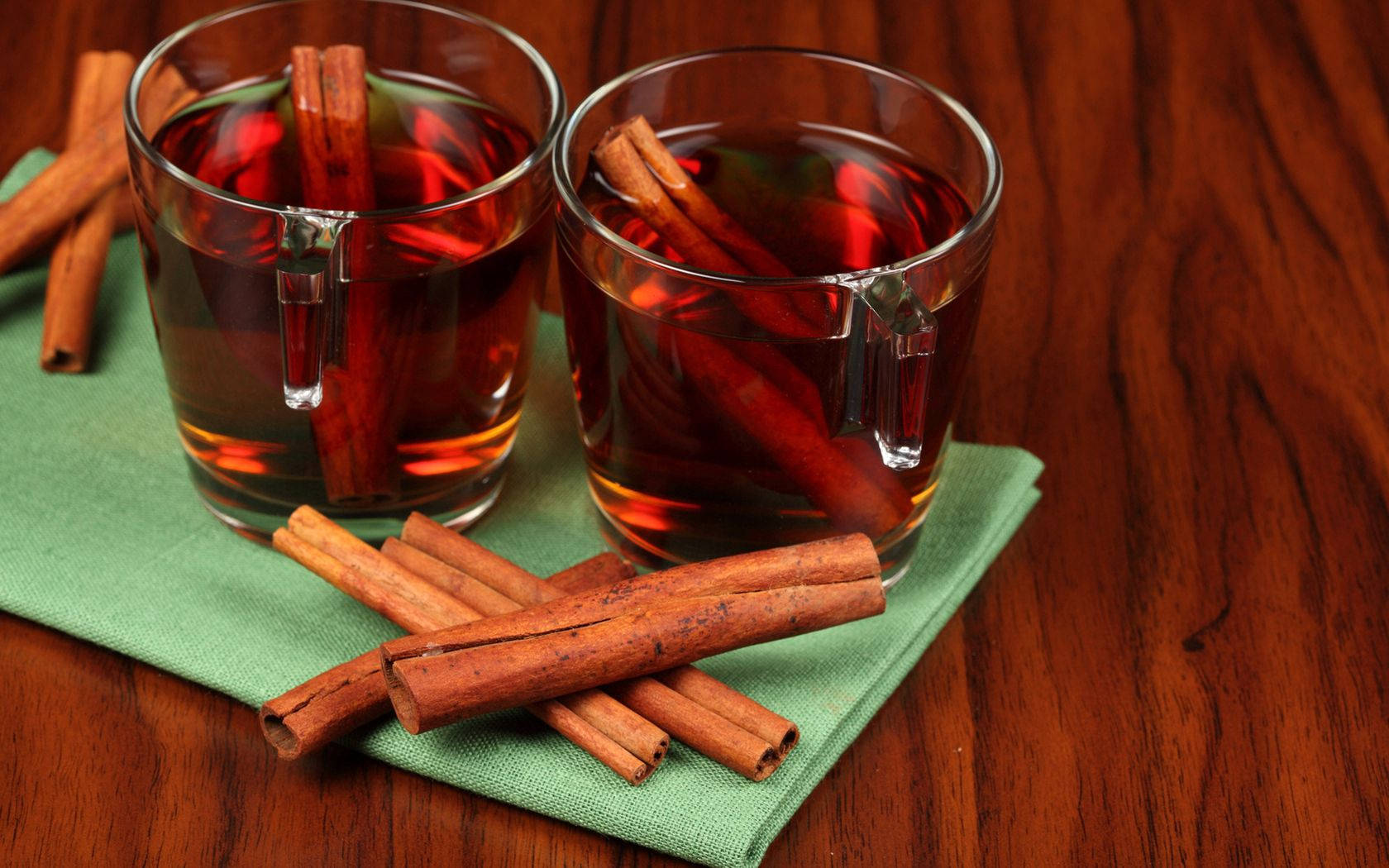 Cinnamon In Transparent Glass Background