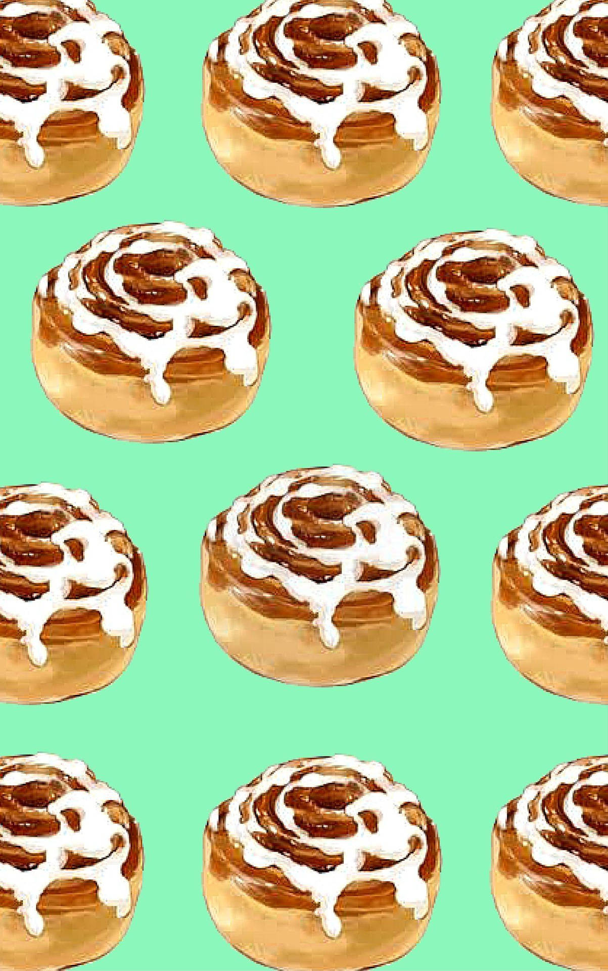 Cinnamon Rolls With Mouth Watering Glaze Toppings Background