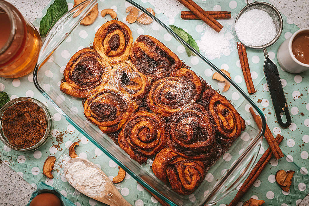 Cinnamon Swirls Pastries Background