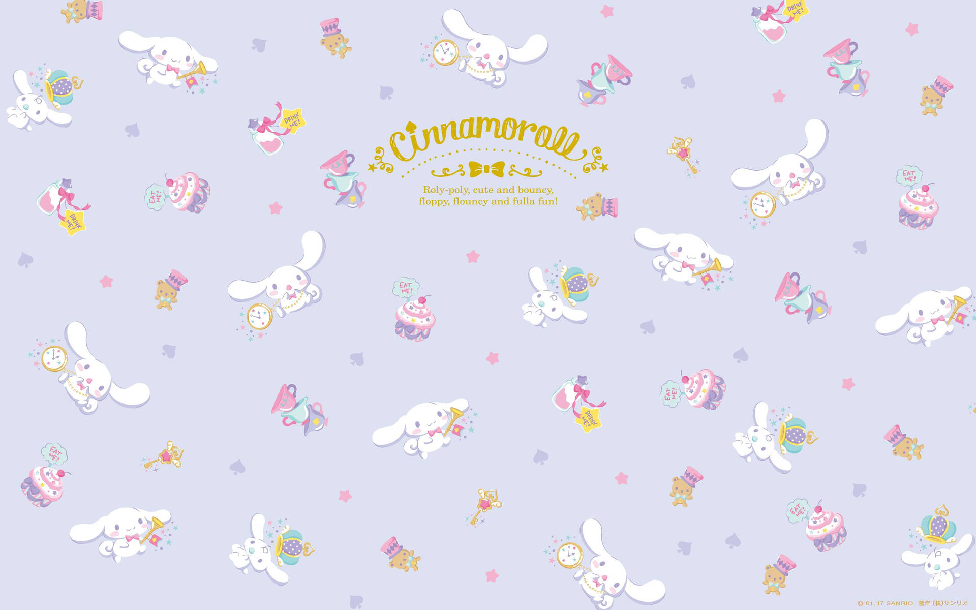 Cinnamoroll Alice And Wonderland Theme Background