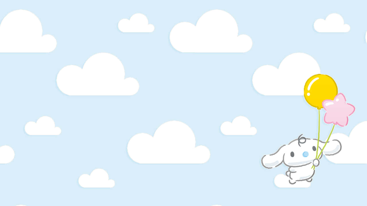 Cinnamoroll The Enjoys Spending Time At His Desk Background