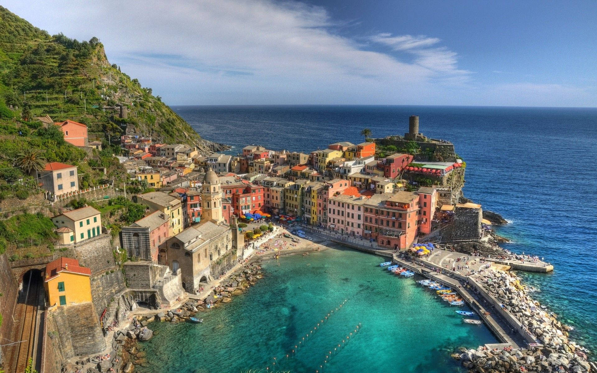 Cinque Terre In Italy Background