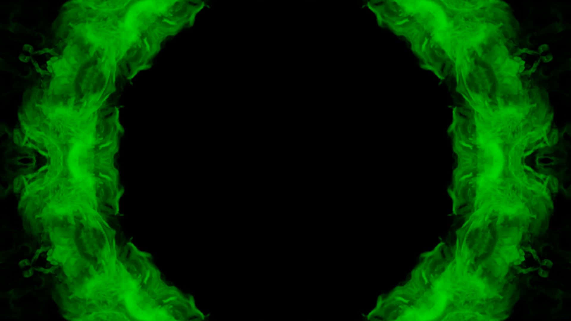 Circle Made Of Green Smoke Background