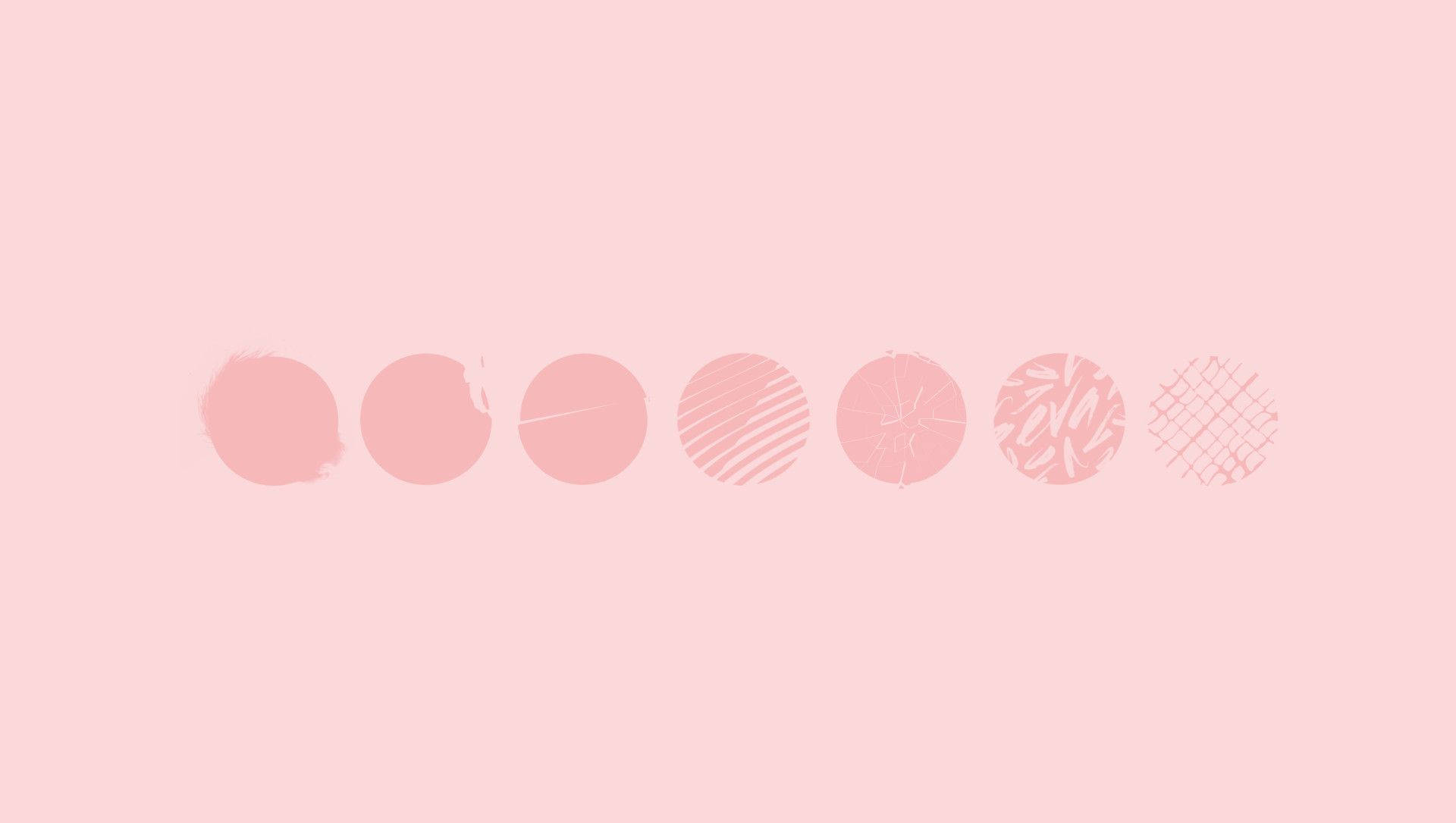 Circle Prints Aesthetic Pink Desktop Background