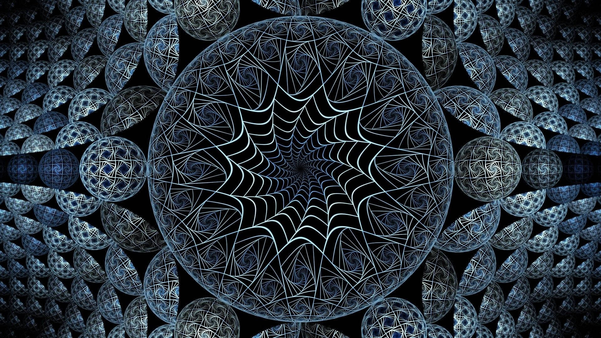 Circle Webs Swirling Fractal Pattern Background