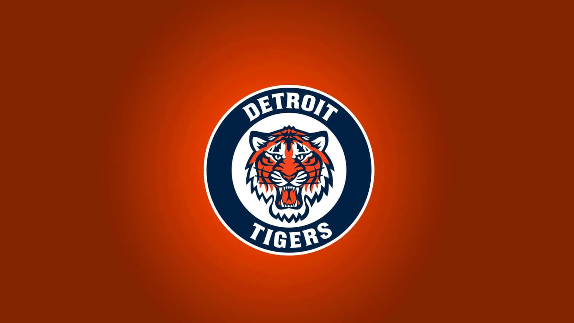 Circular Detroit Tigers Logo With Tiger Head Background