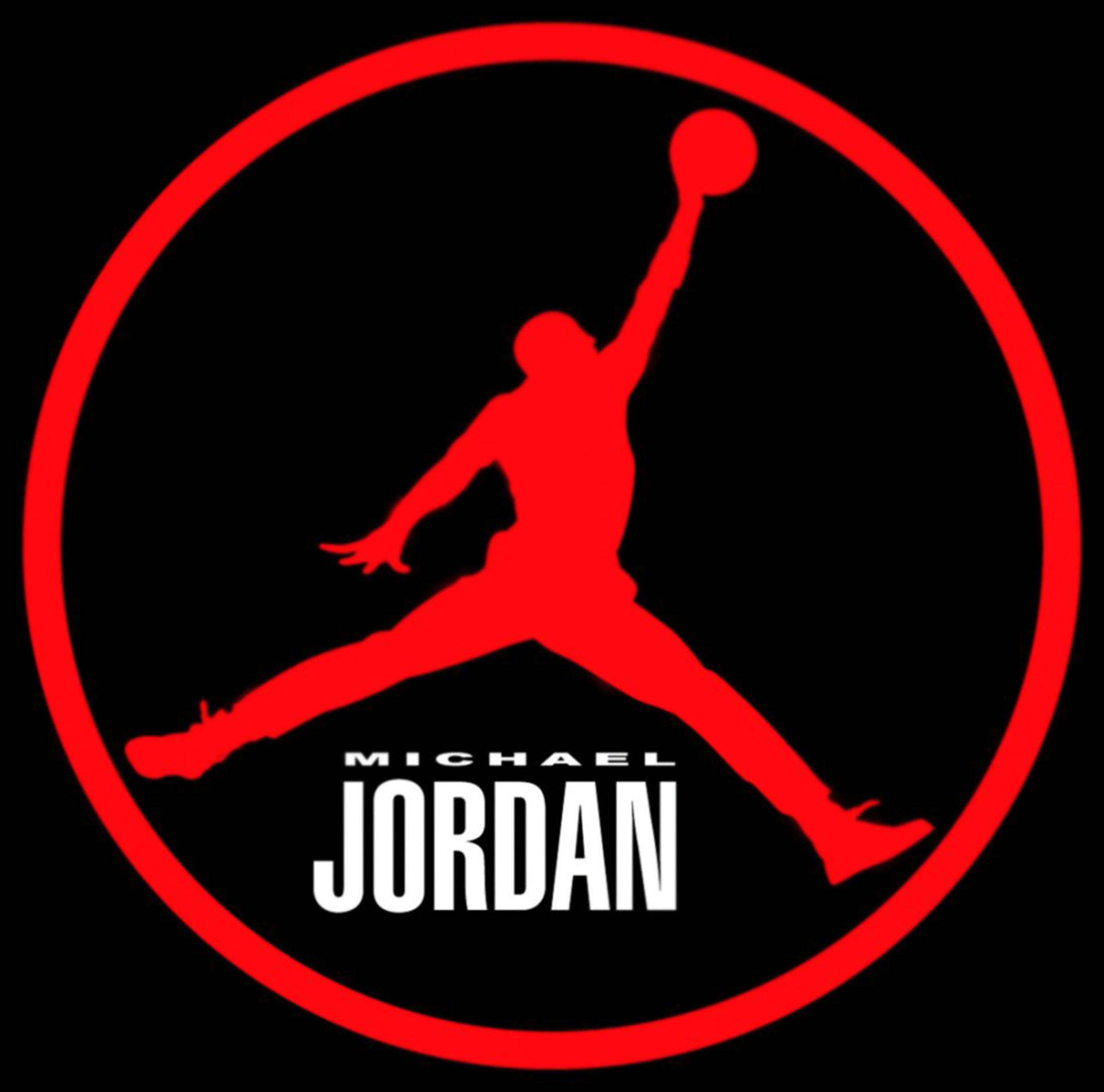 Circular Red Air Jordan Logo Background