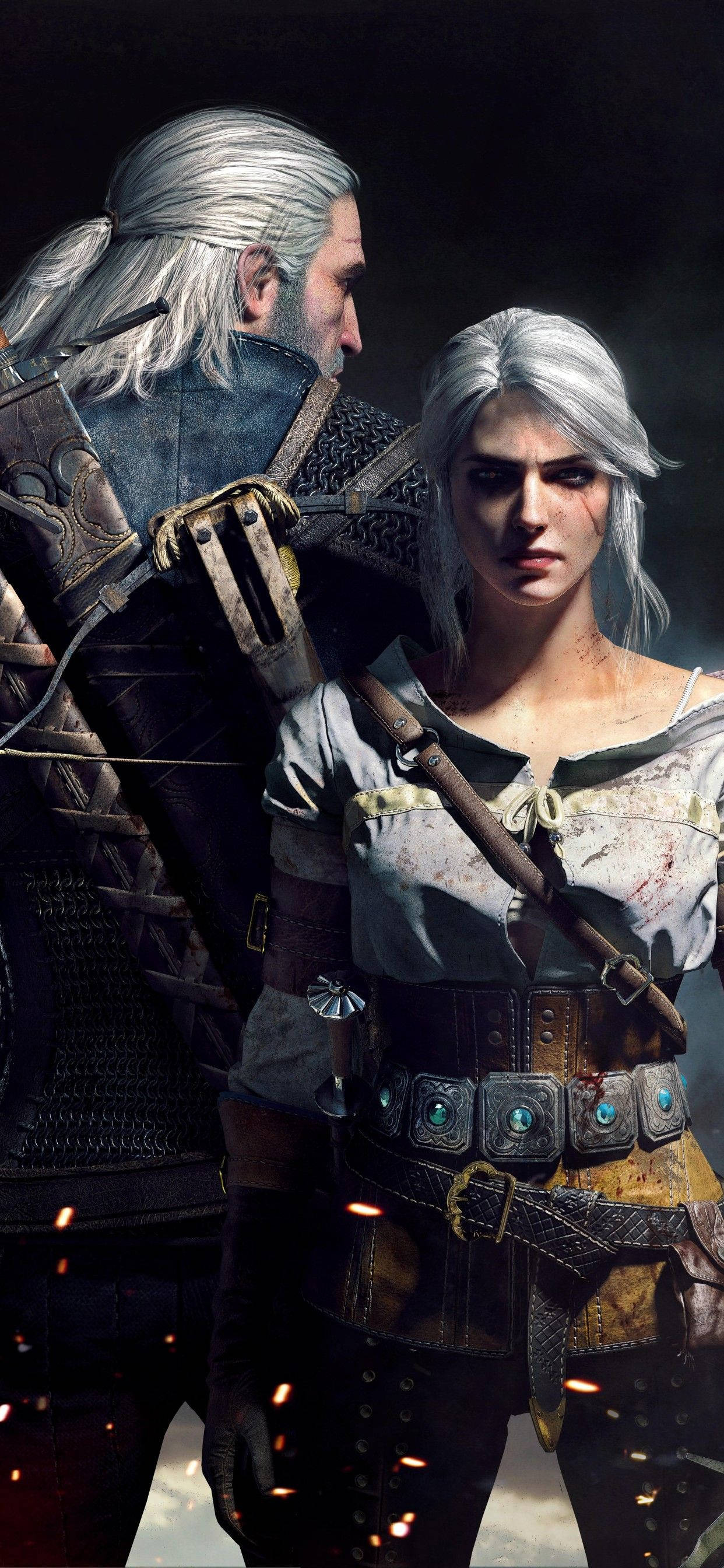 Ciri And Geralt Witcher 3 Iphone Background