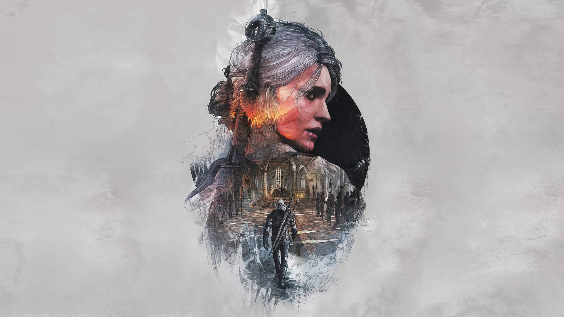 Ciri Layout Poster The Witcher 3 Background