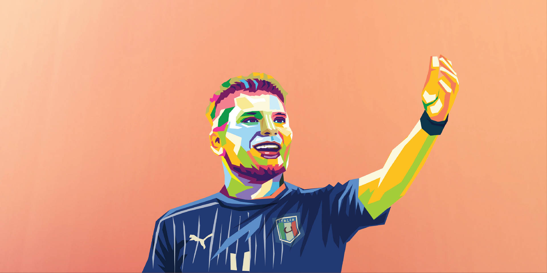 Ciro Immobile Vector Art Background