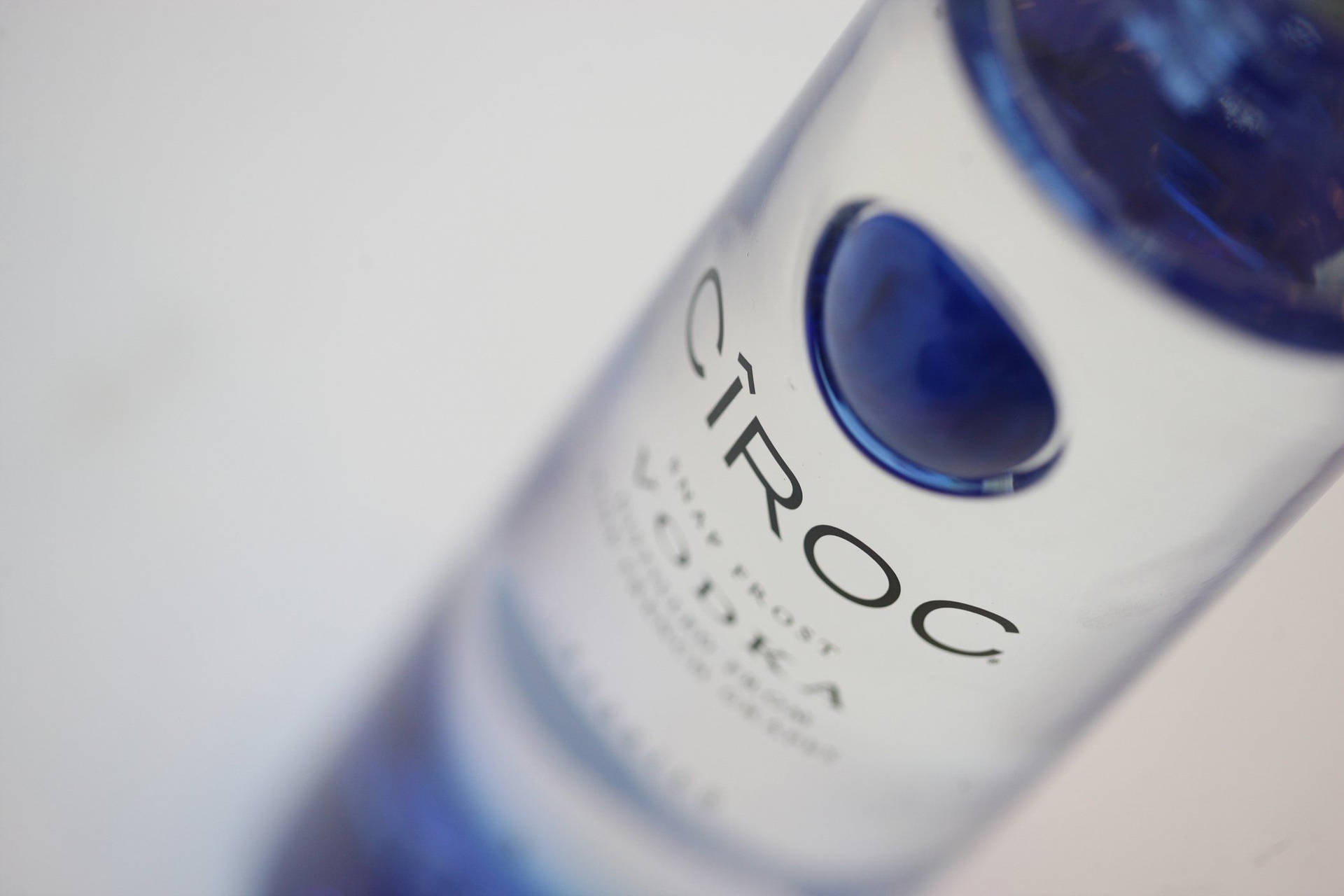 Ciroc French Vodka Bottle From High Angle View Background