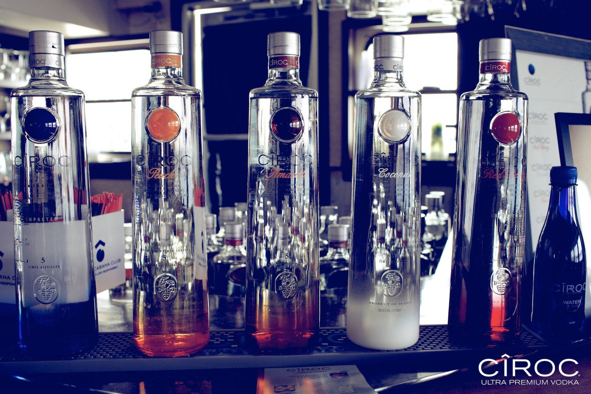 Ciroc French Vodka Variety Flavors Background