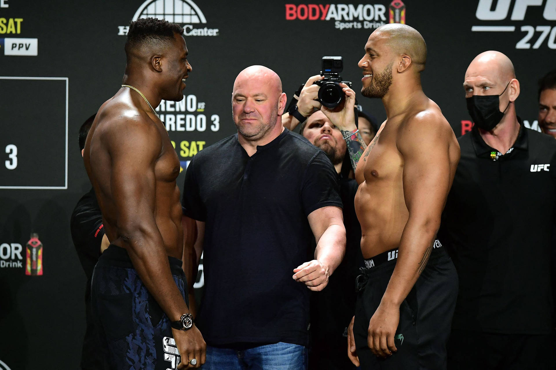 Ciryl Gane At Weigh-in Background