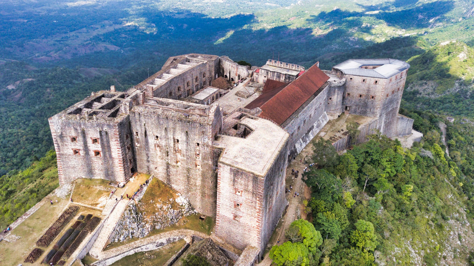 Citadelle Laferriere Building Overhead View Background