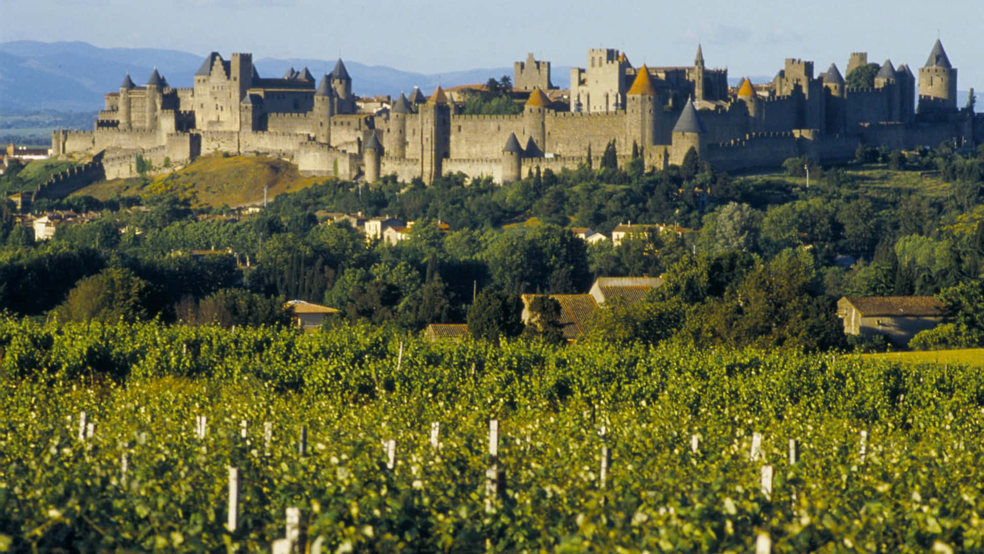 Cite De Carcassonne Fortress In France Background
