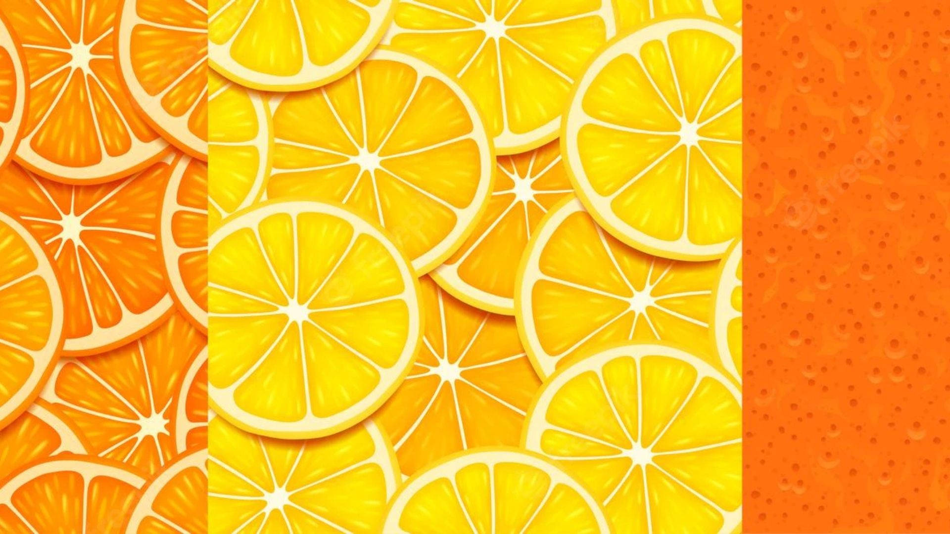 Citrus On An Orange Background Background