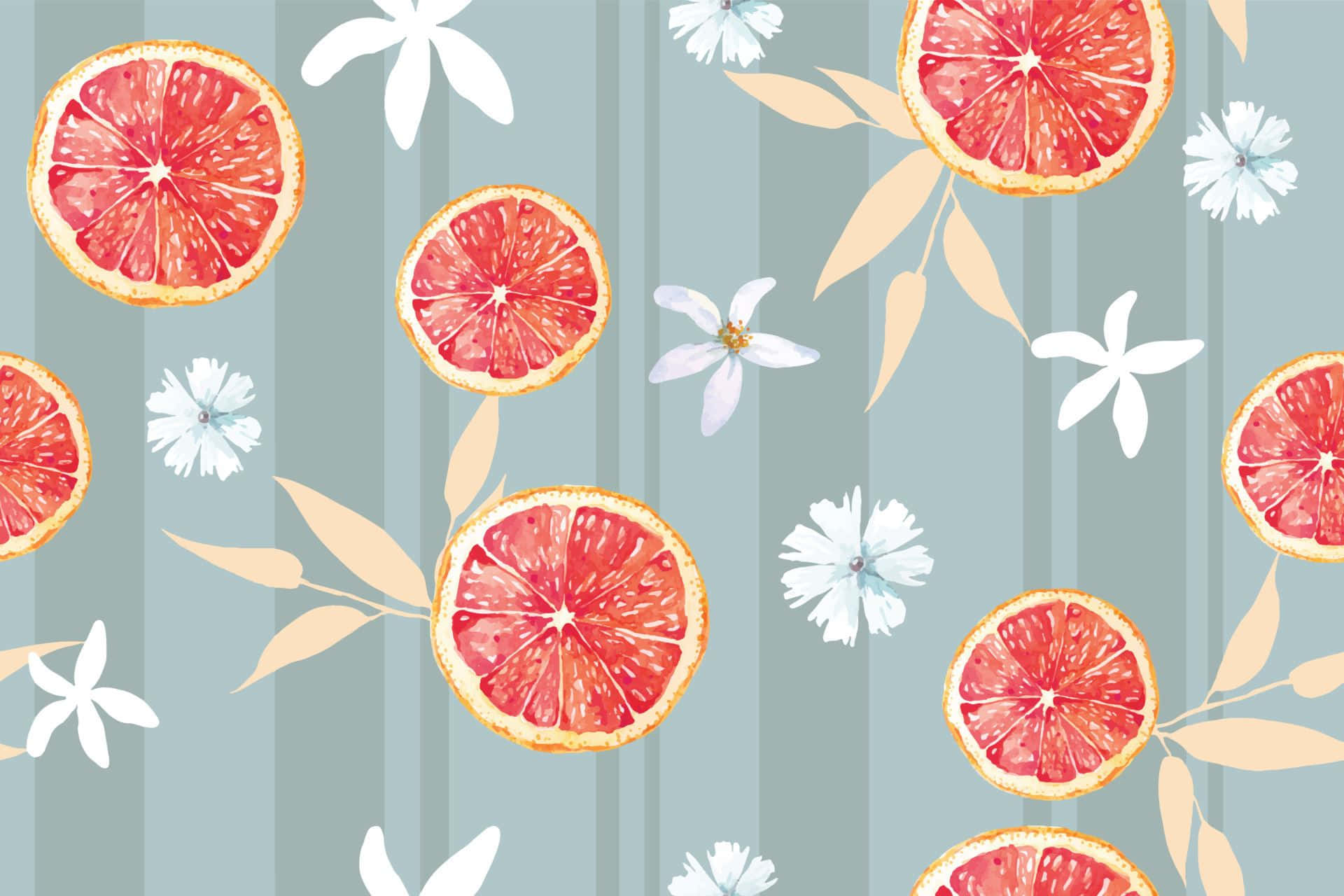 Citrusand Floral Pattern Background