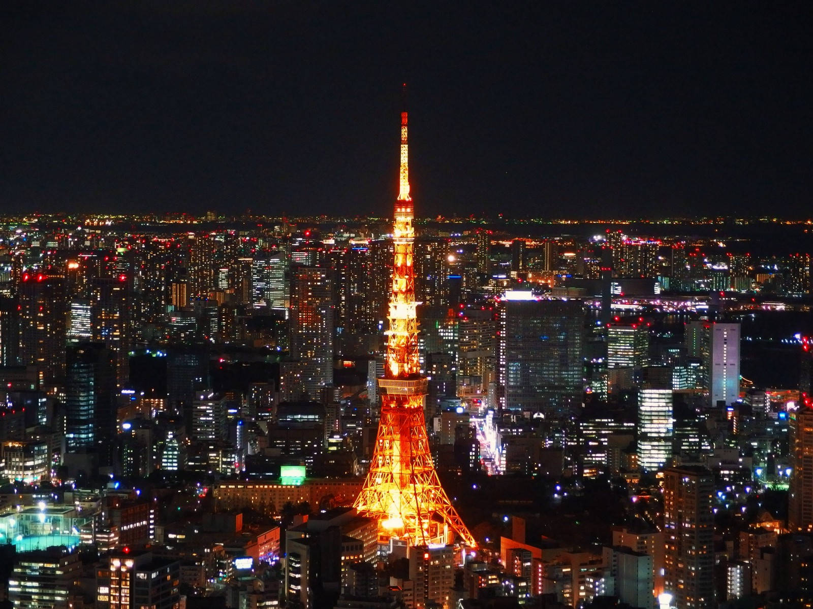 City At Night Tokyo Skyscraper Tower Background