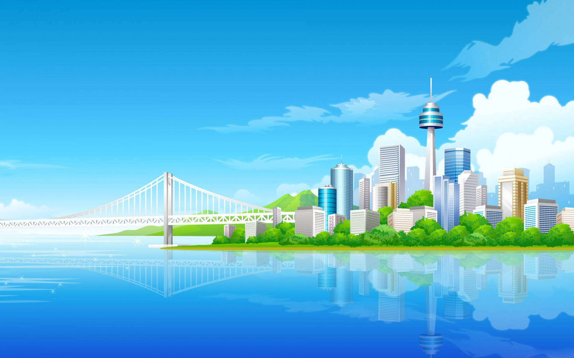 City Background Vector Art Style Background