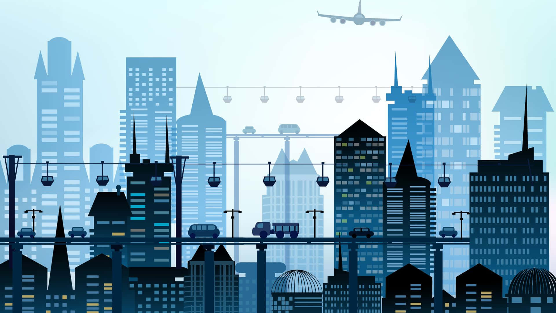 City Buildings Vector Illustration Background