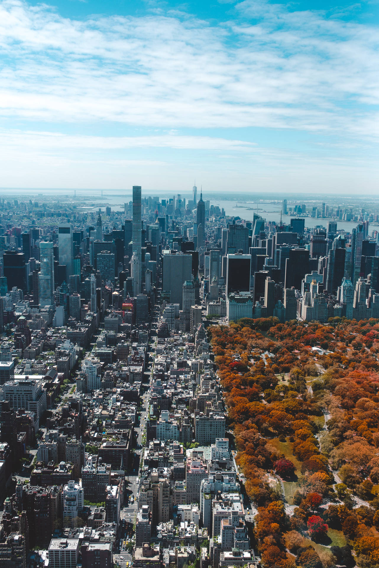 City Buildings Vs Nature Central Park Background