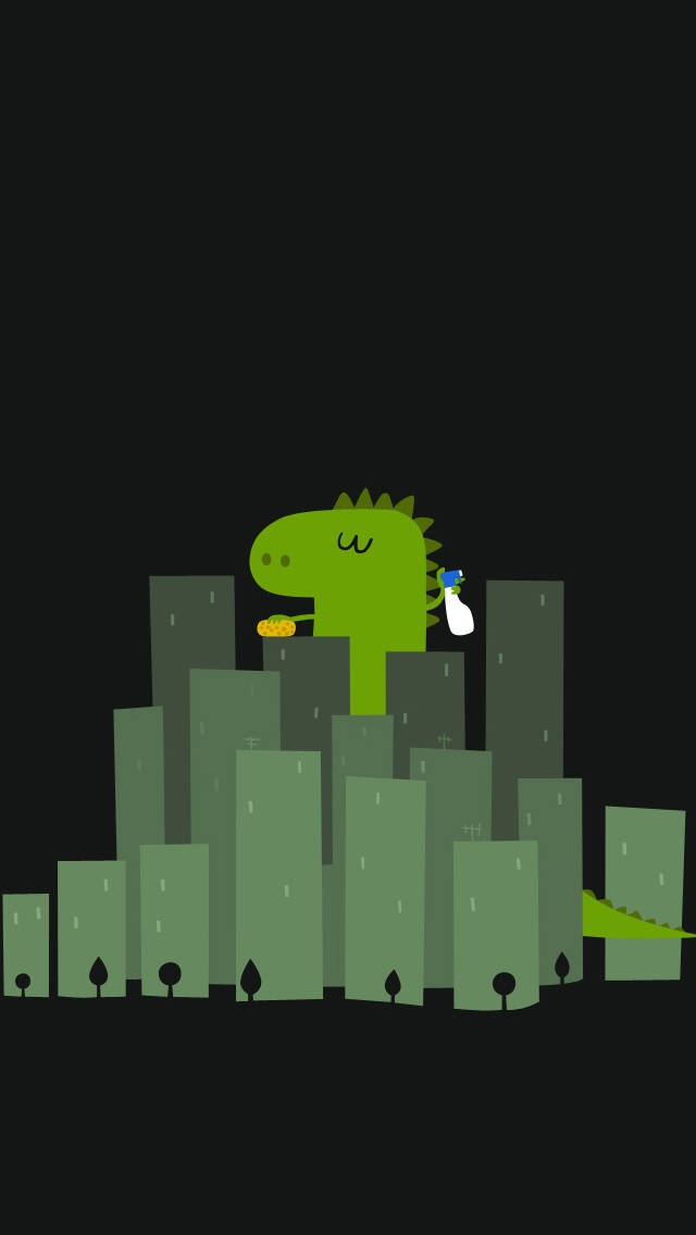 City Dino Kawaii Iphone Background