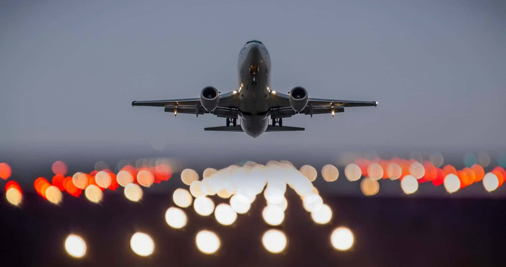 City Light Departing Plane Background