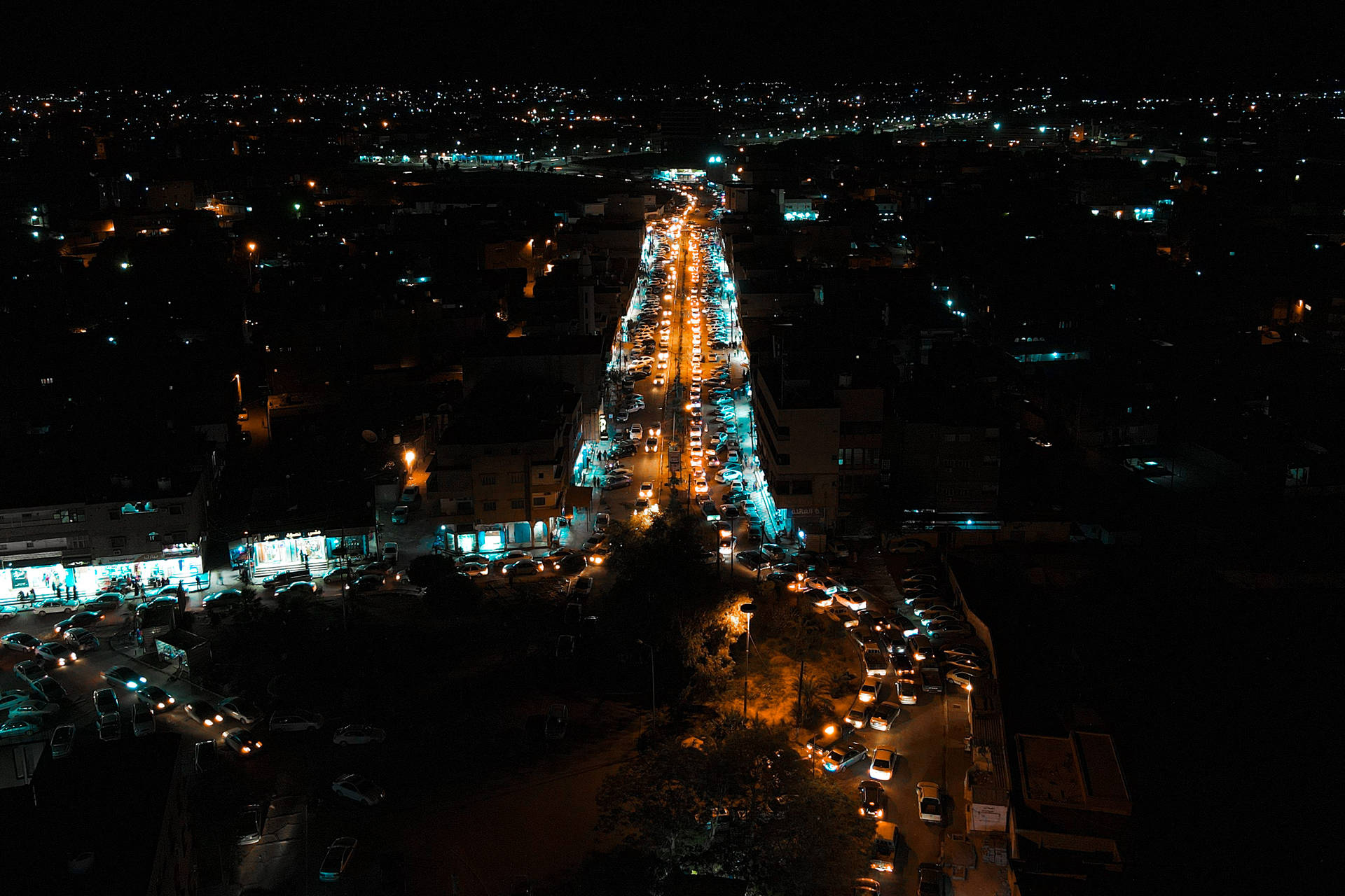 City Lights In Libya Background