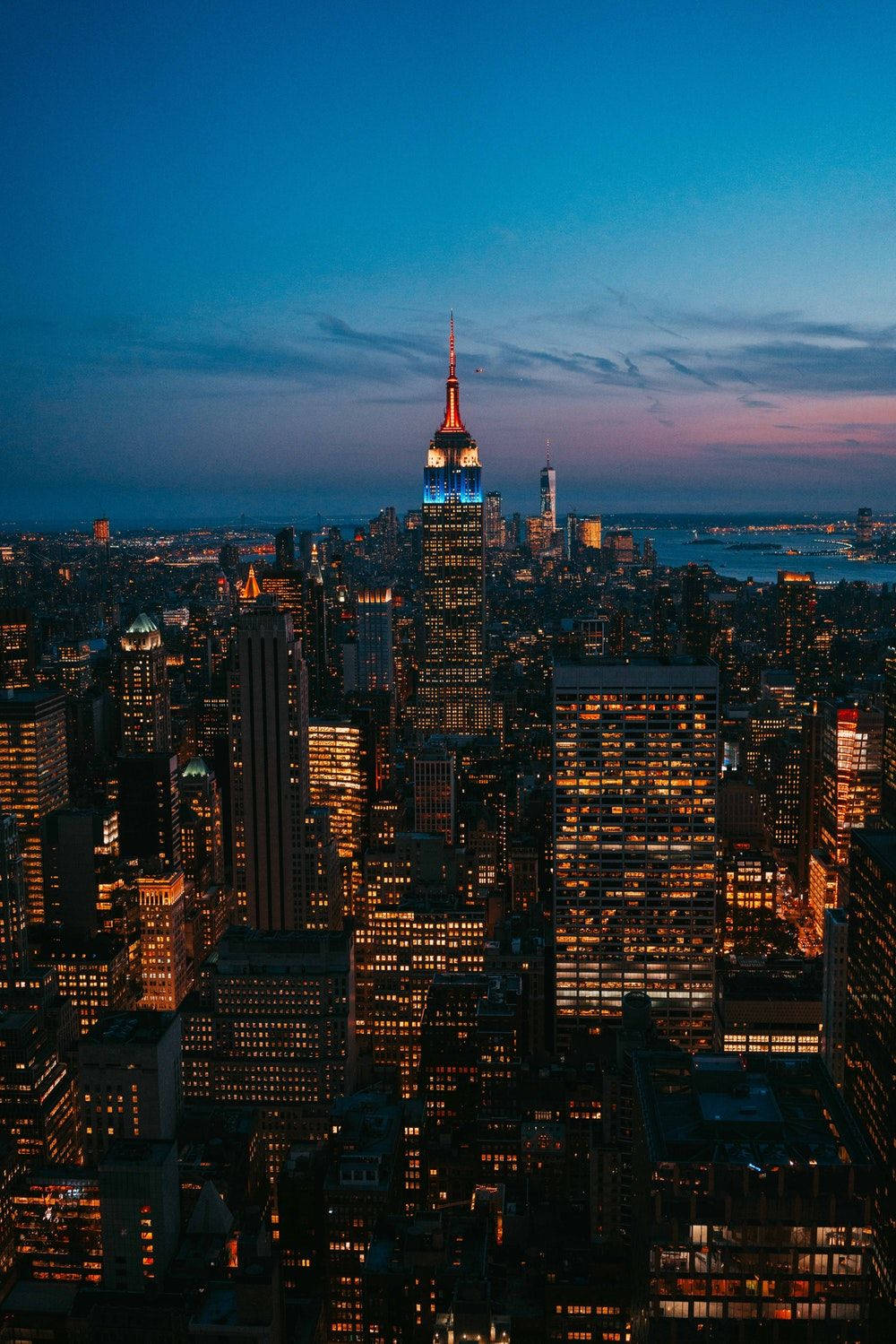 City Lights In New York Skyline Iphone Background