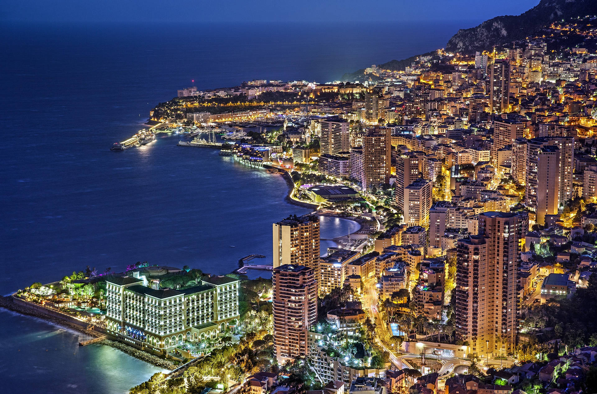 City Lights Of Monaco Background