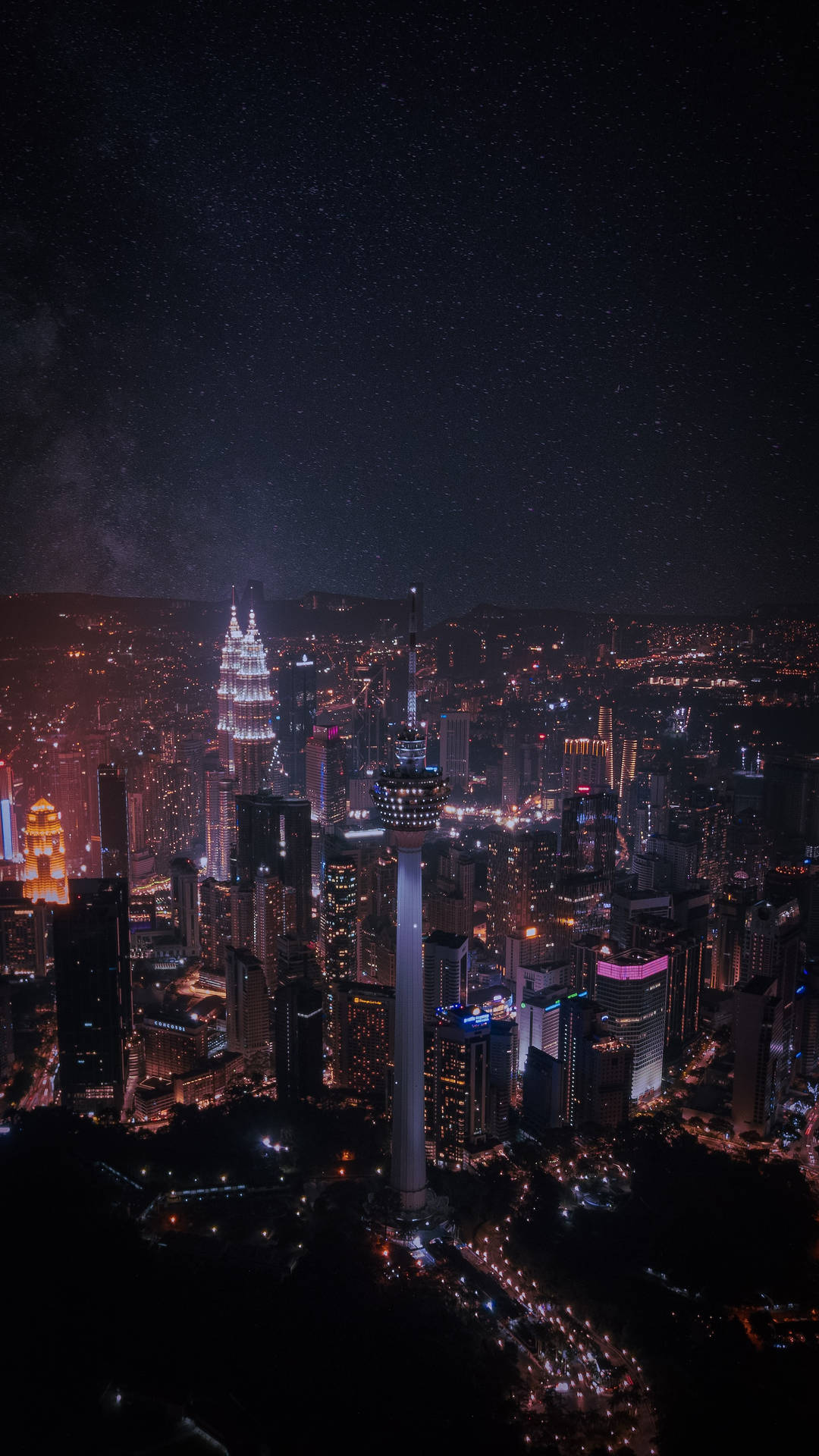 City Night Kuala Lumpur Background