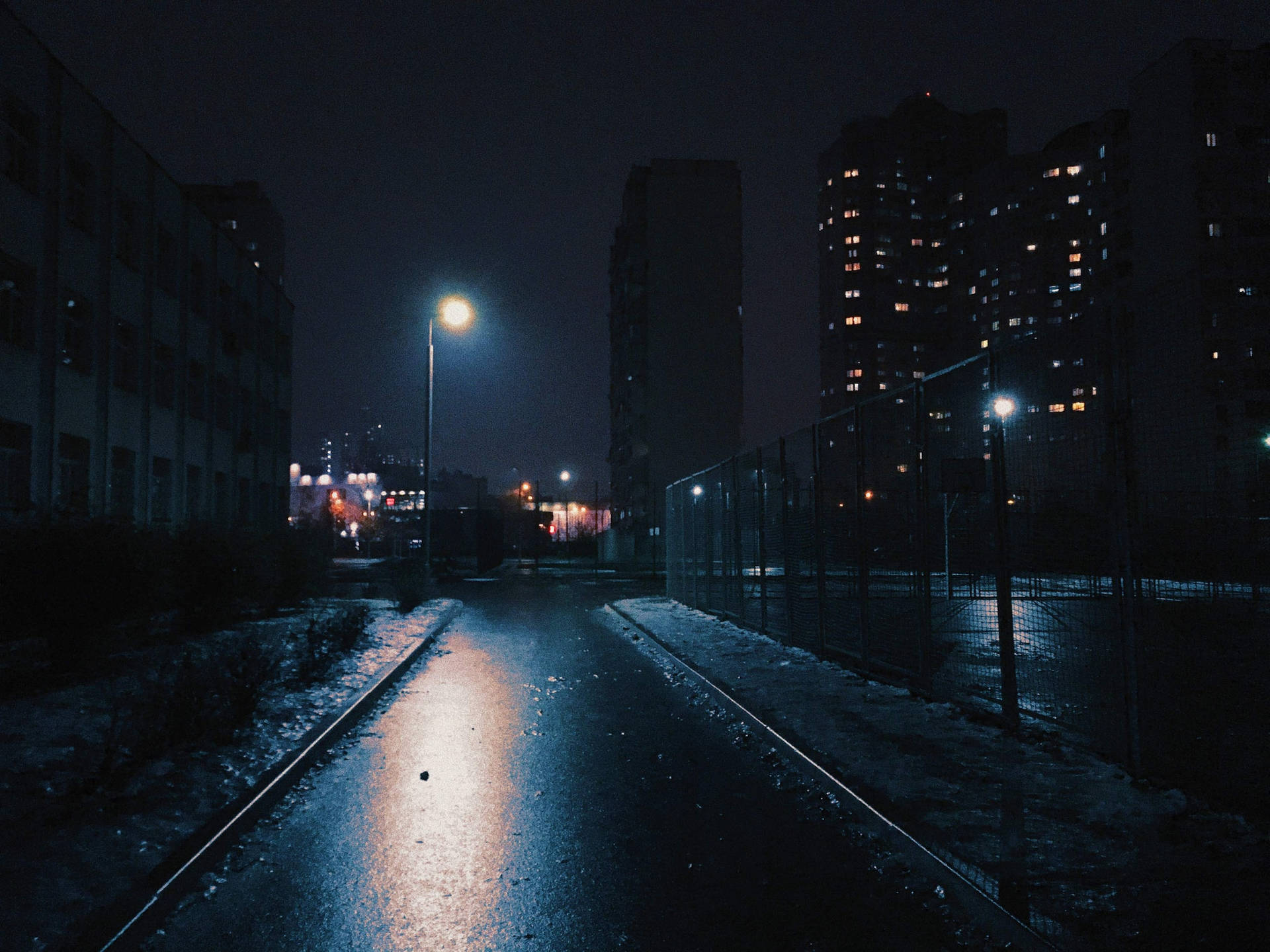 City Night Lamp Post Background