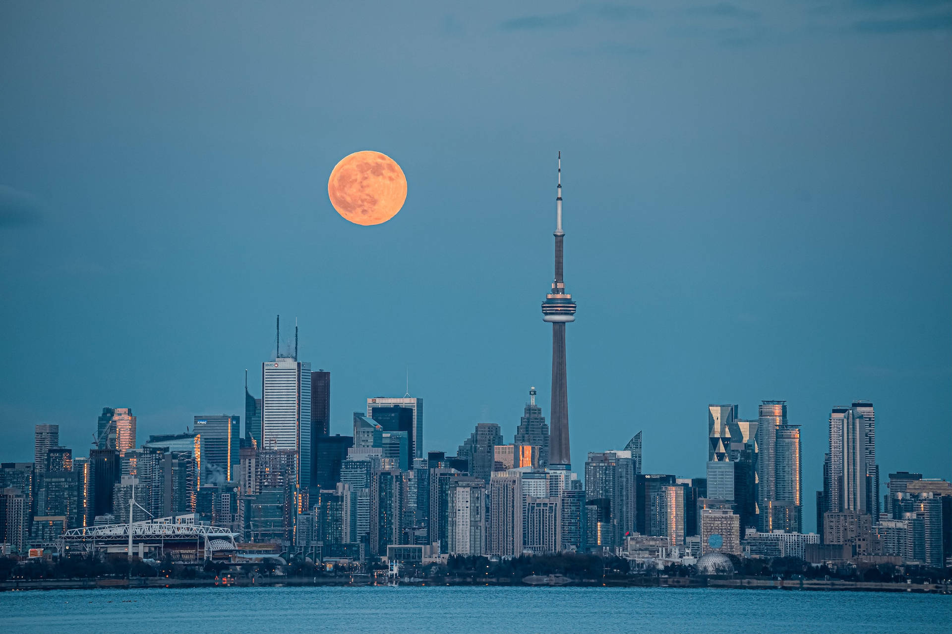 City Night Moon Background