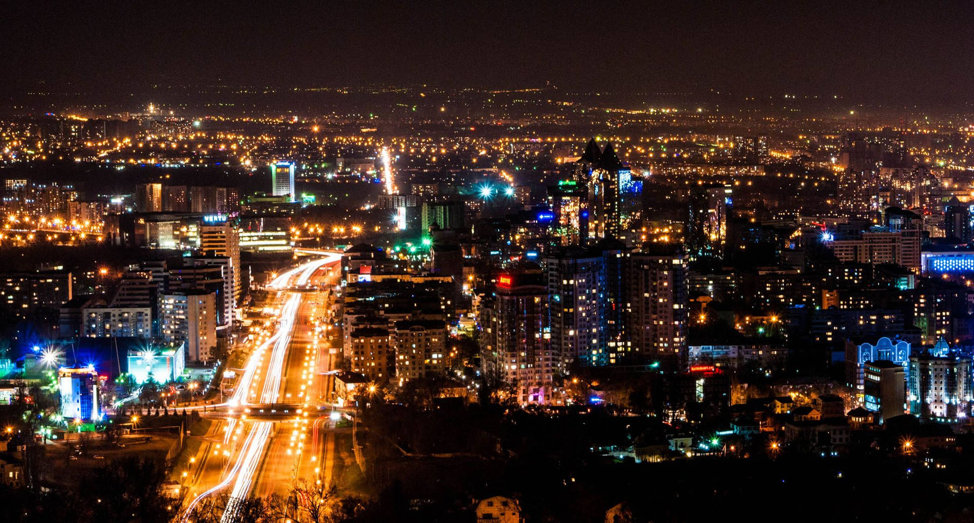 City Of Almaty At Night