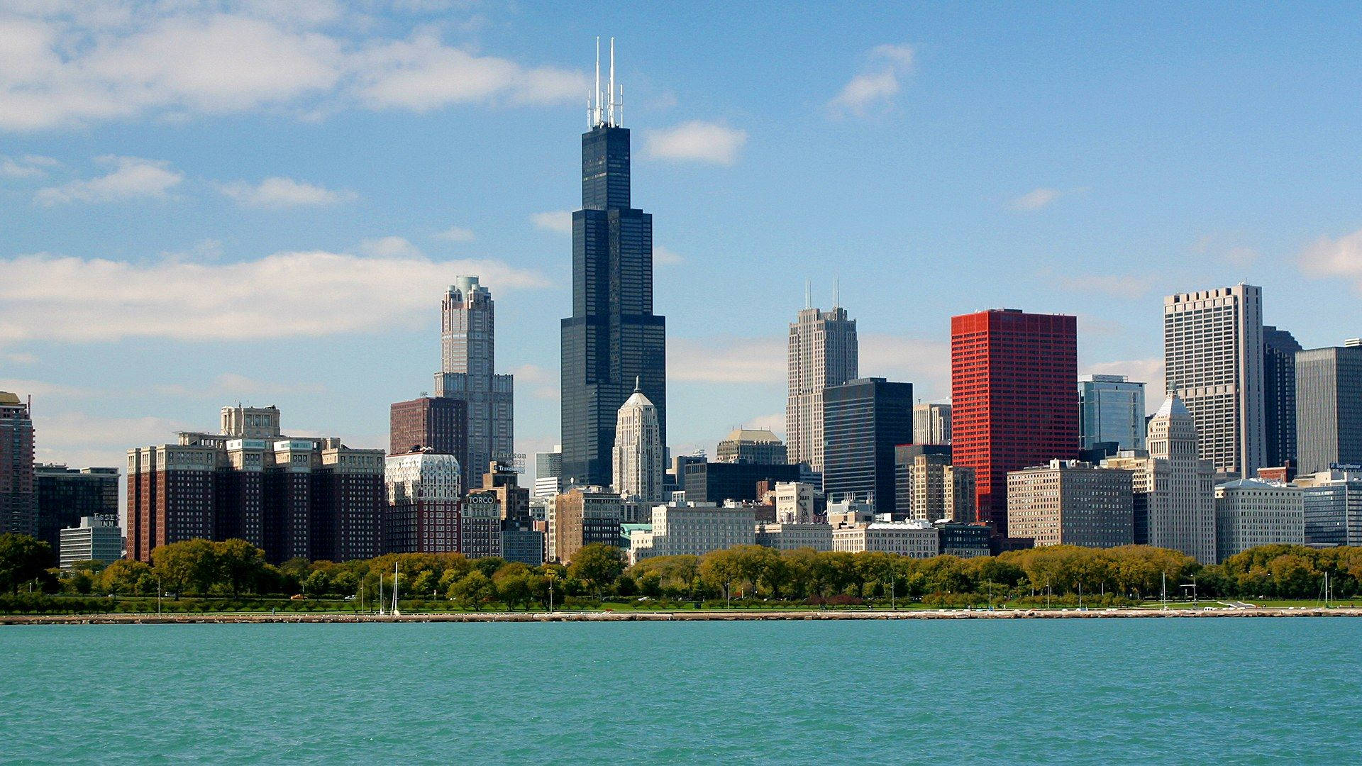 City Of Chicago At Daytime Background