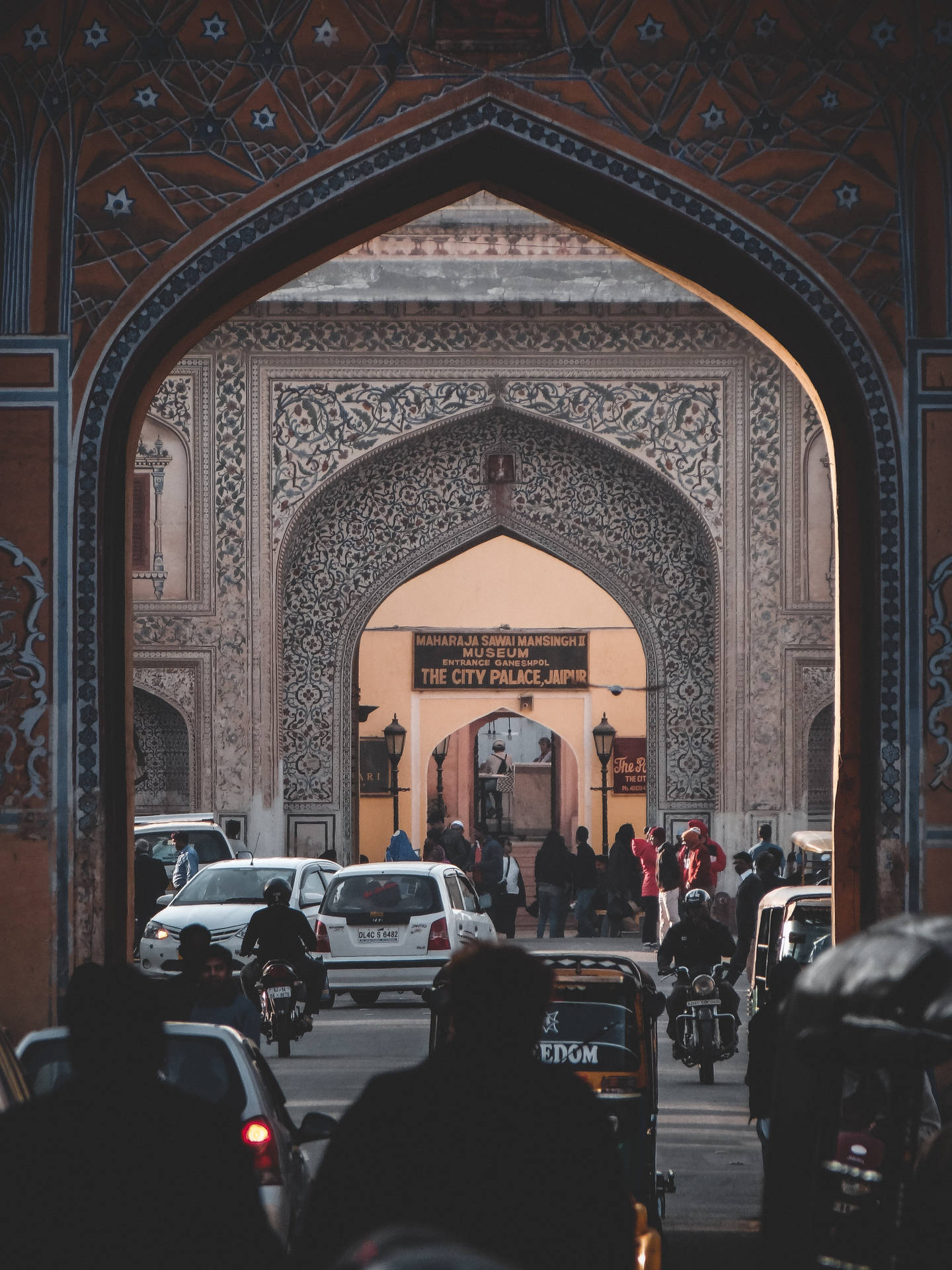 City Palace Arches In Jaipur Background