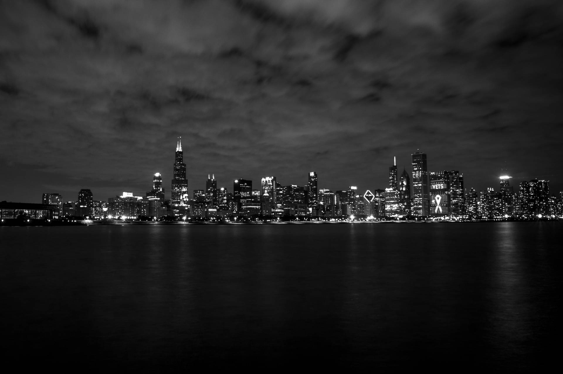 City Skyline Black Screen 4k Background