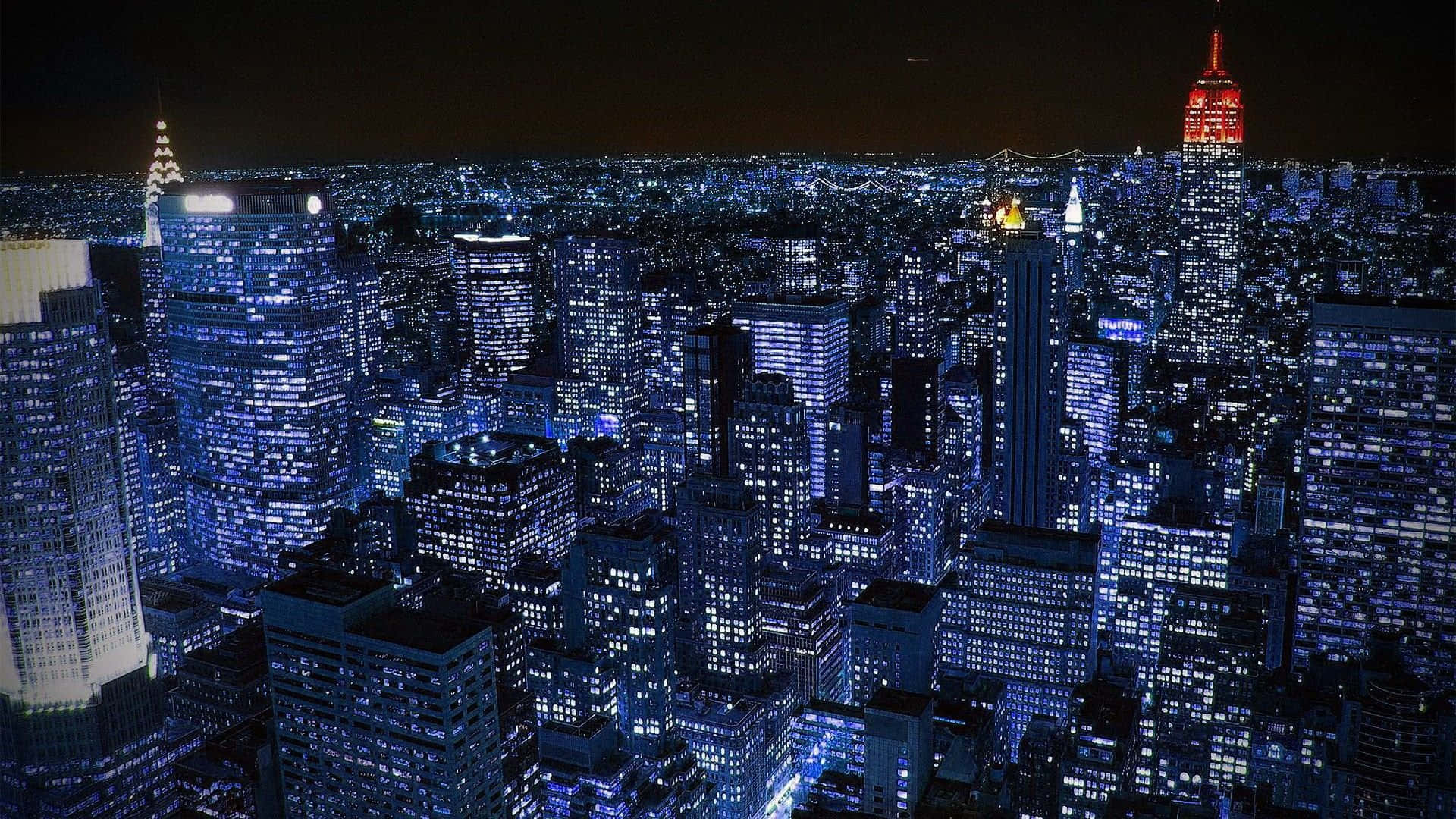 City Skyscrapers Night Hd Desktop