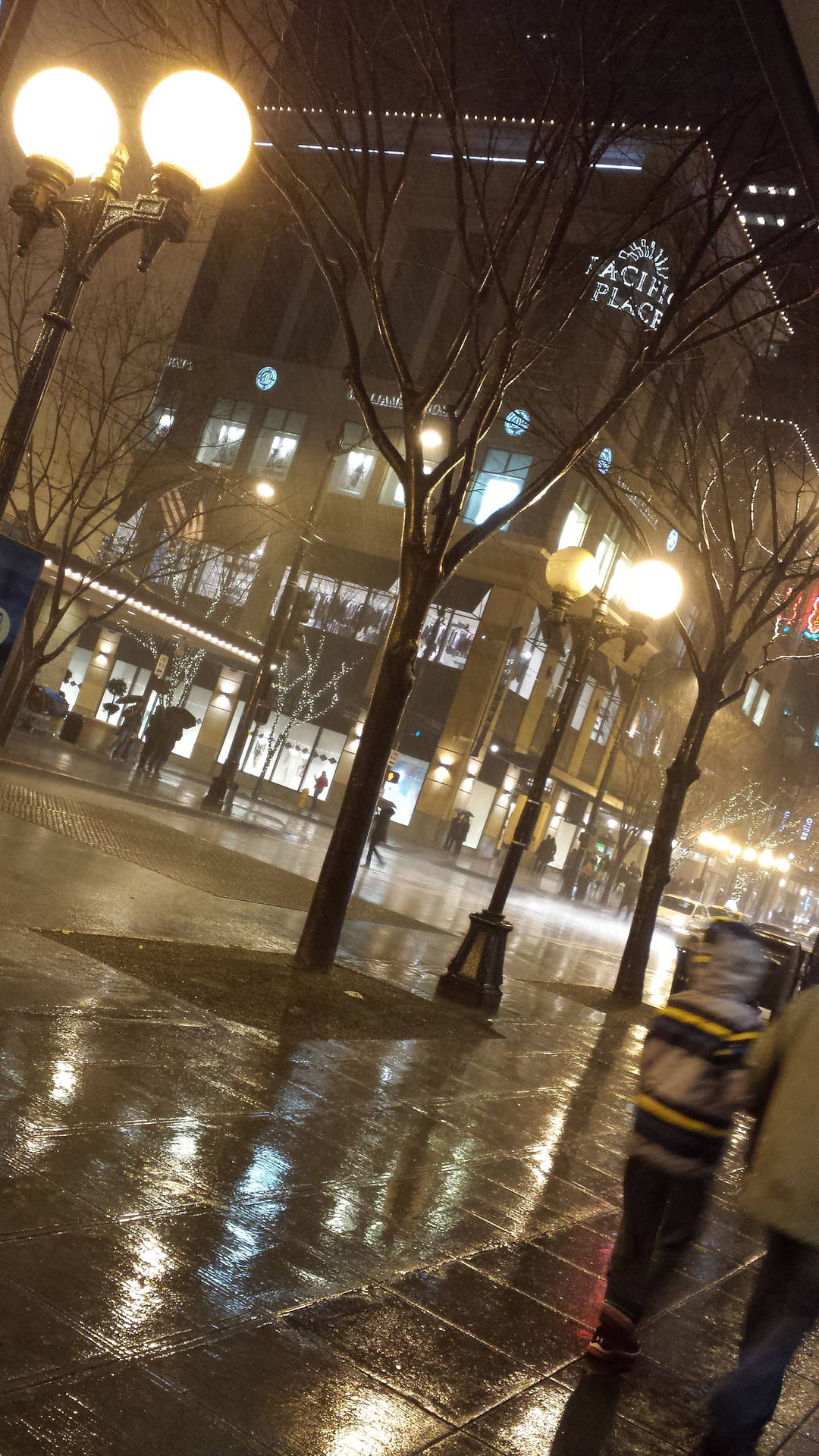 City Streets At Night Seattle Rain Background