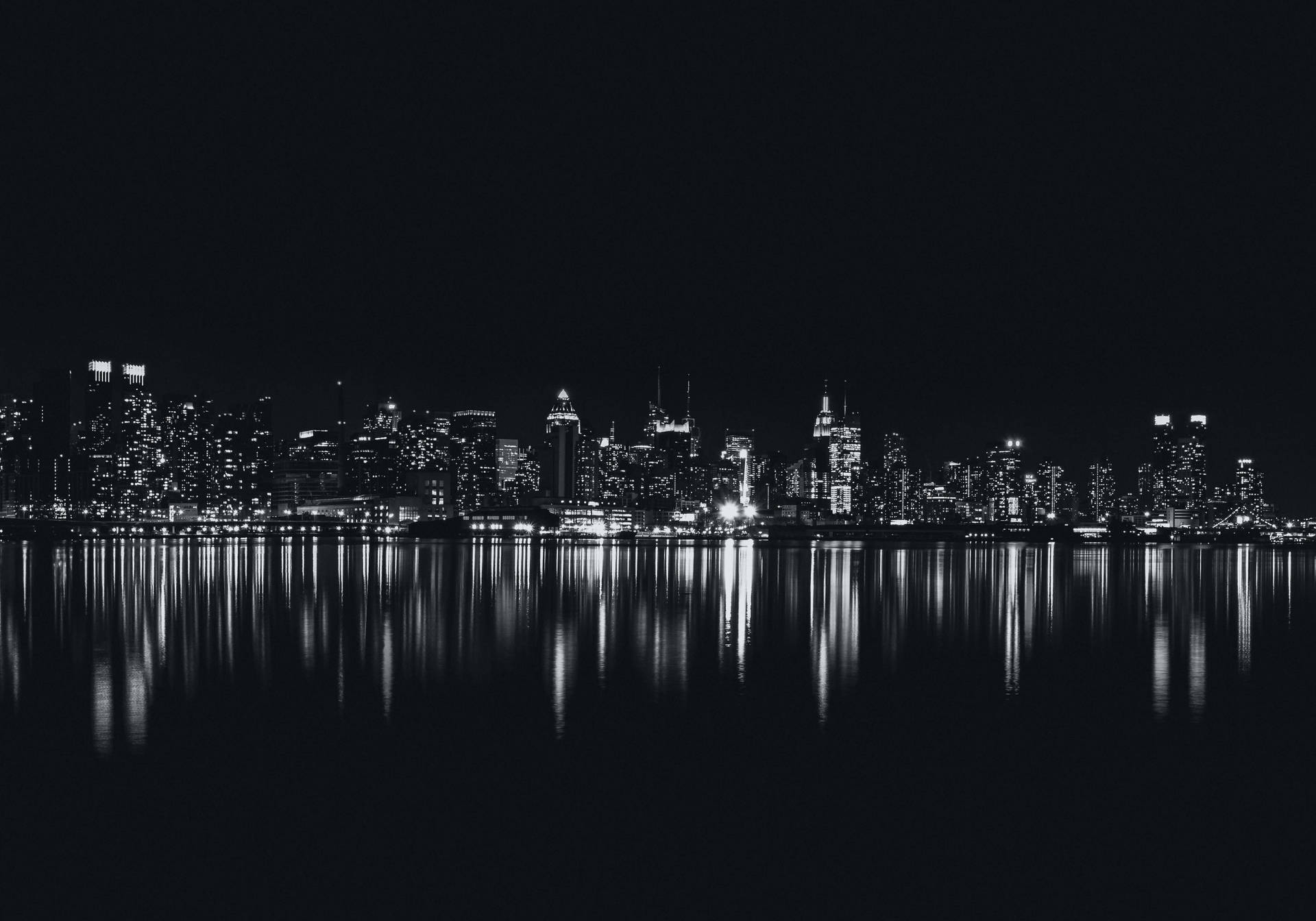 Cityscape In Black Screen Background