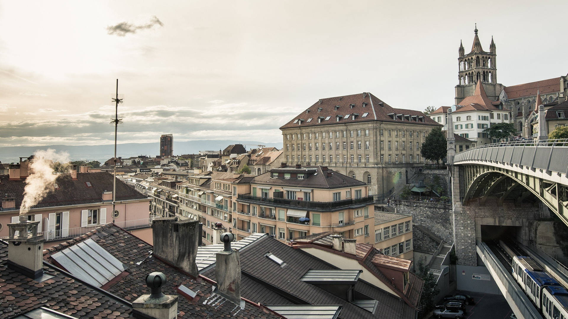 Cityscape Lausanne Switzerland Background