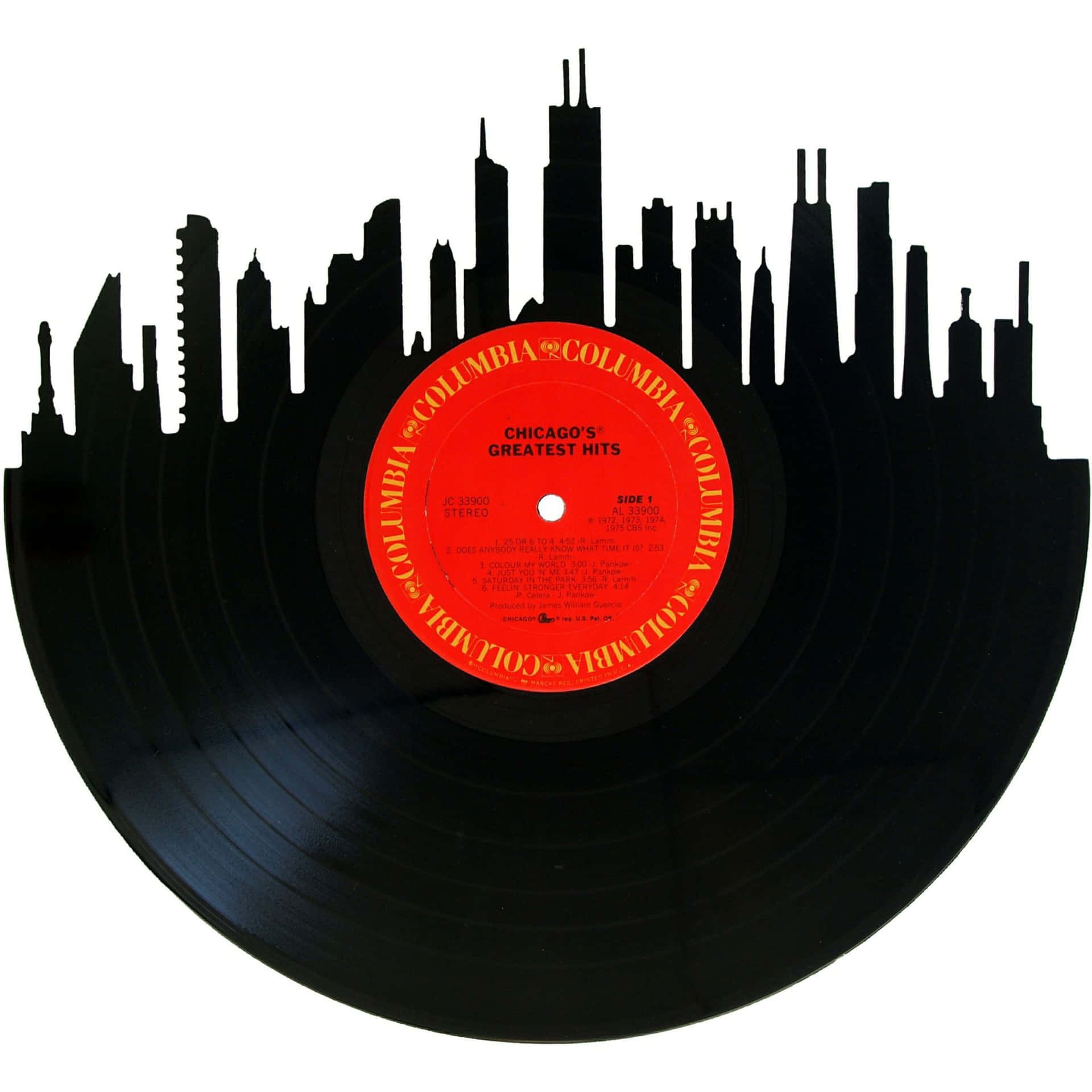 Cityscape On Vinyl Record