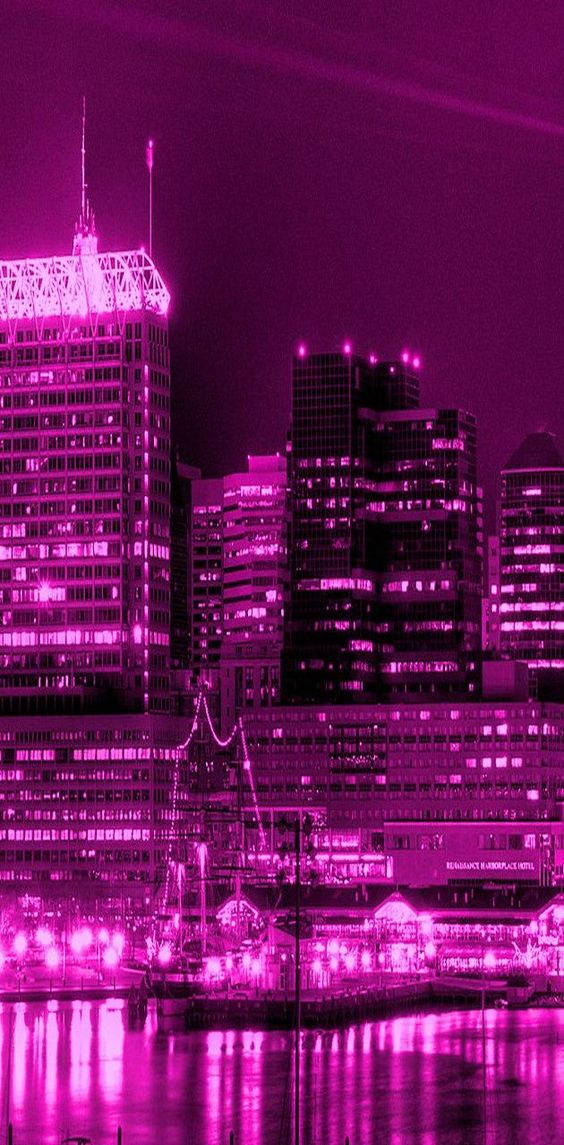 Cityscape Pink Neon Aesthetic