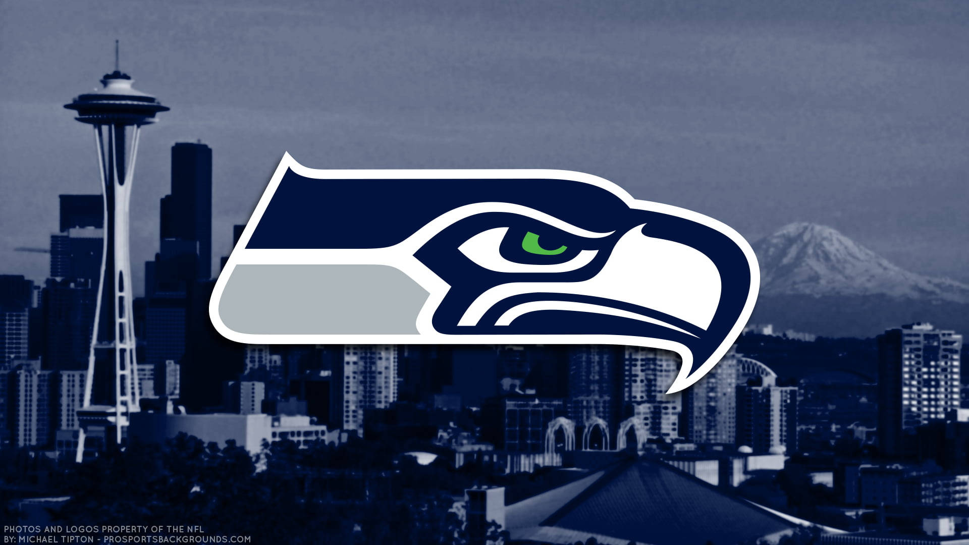 Cityscape Seattle Seahawks Logo Background