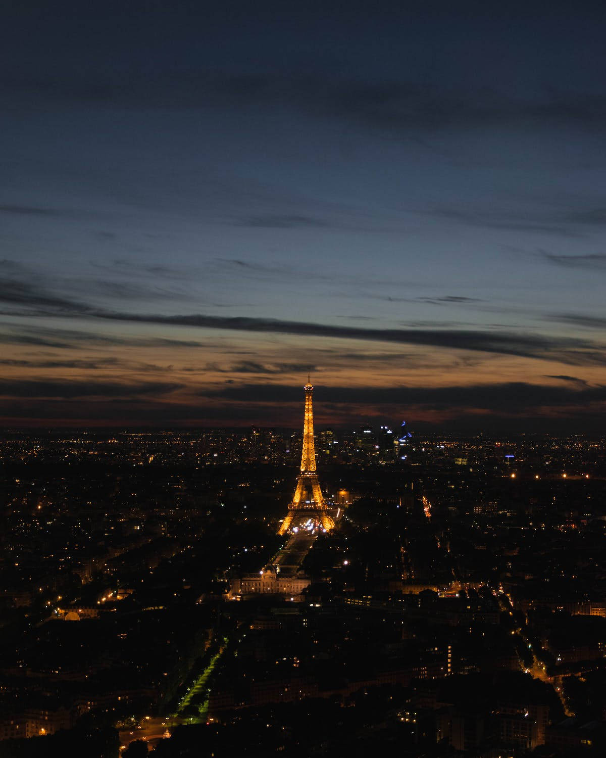 Cityscape With Eiffel Tower Night Background