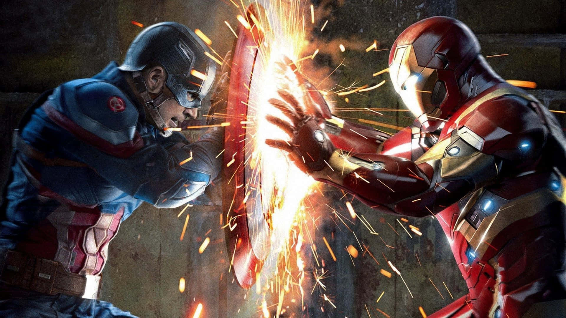 Civil War Iron Man And Captain America Dual Screen Background