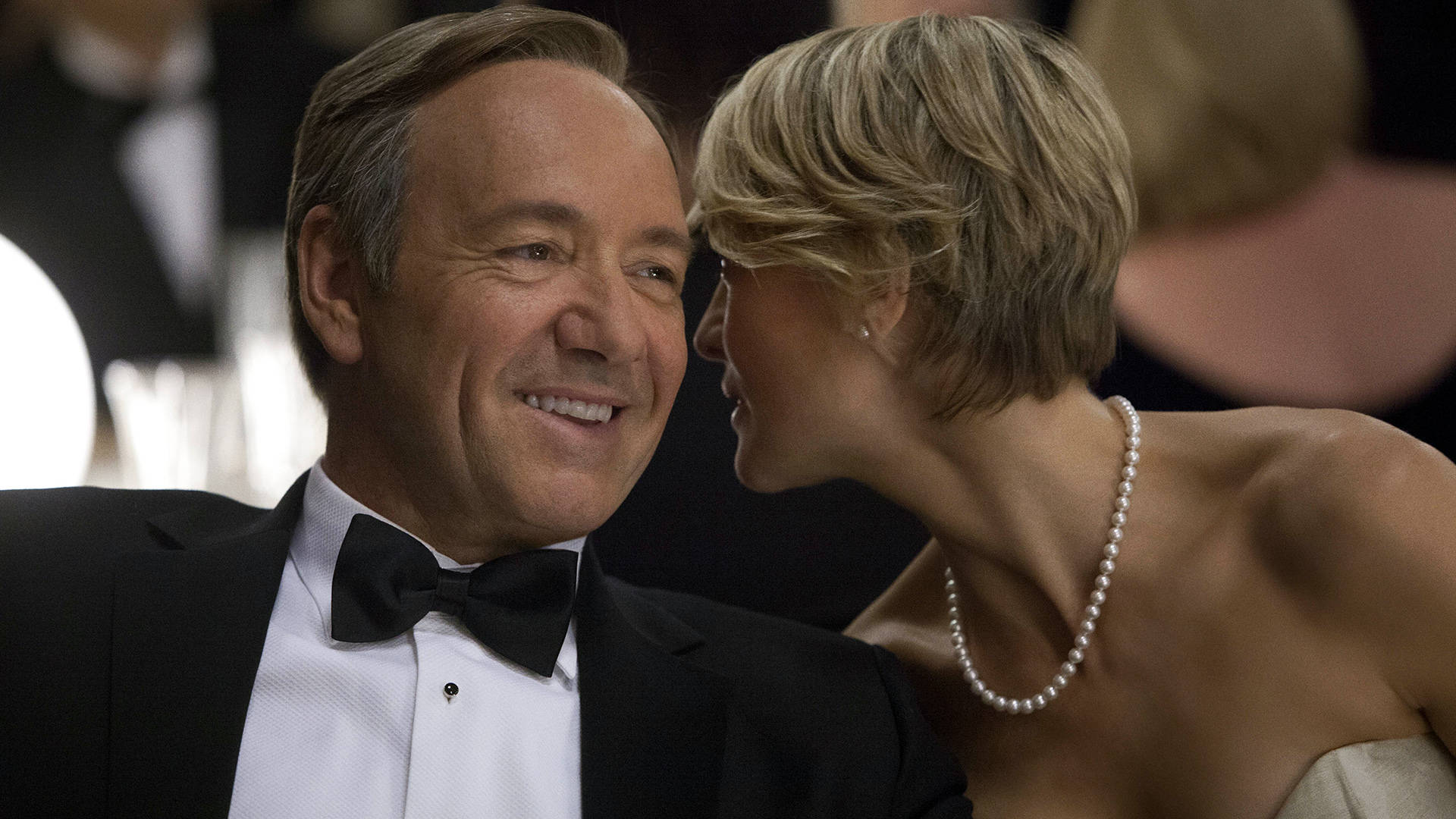 Claire And Francis Of House Of Cards Talking At Party Background