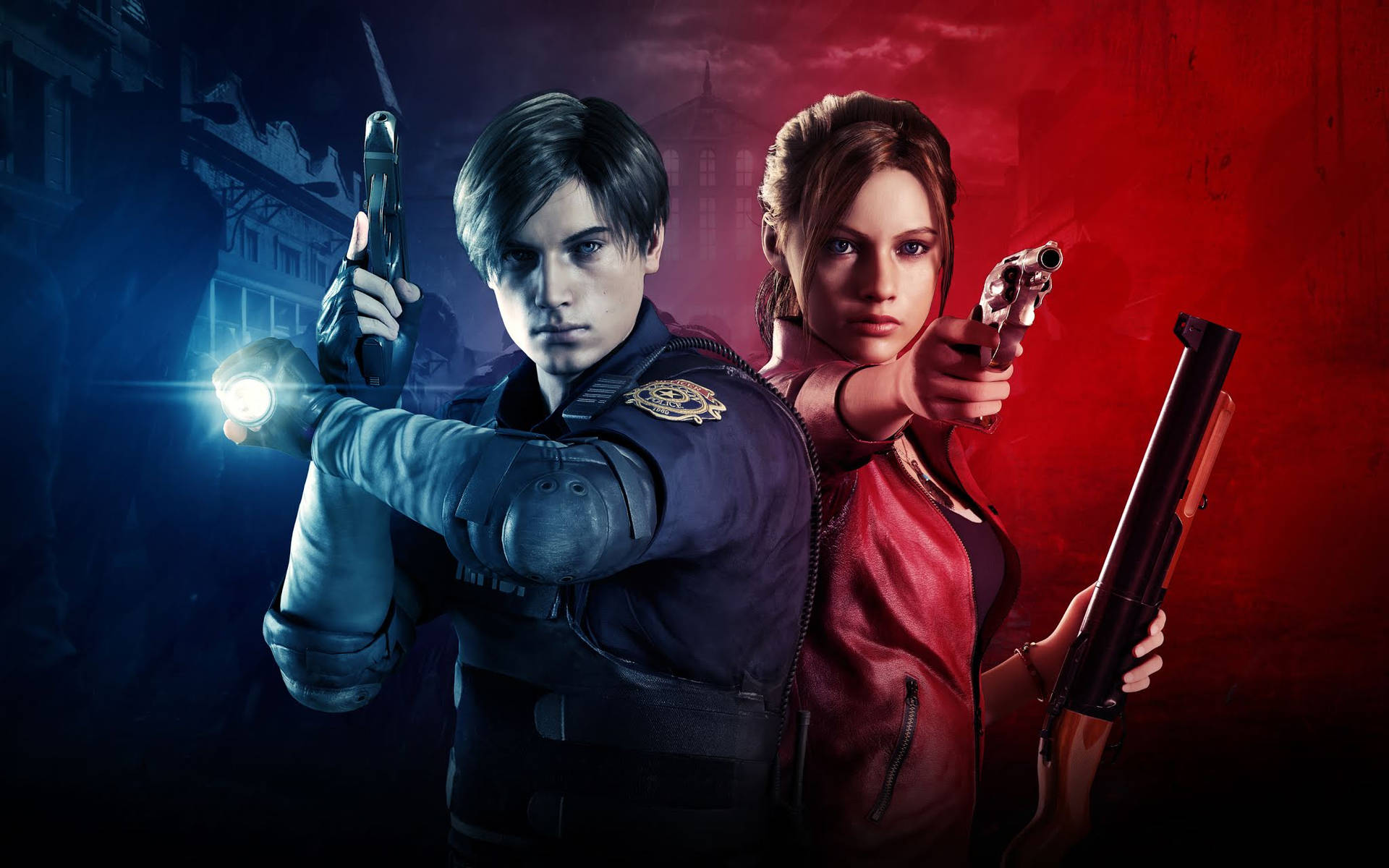 Claire And Leon Resident Evil 2 Remake Background