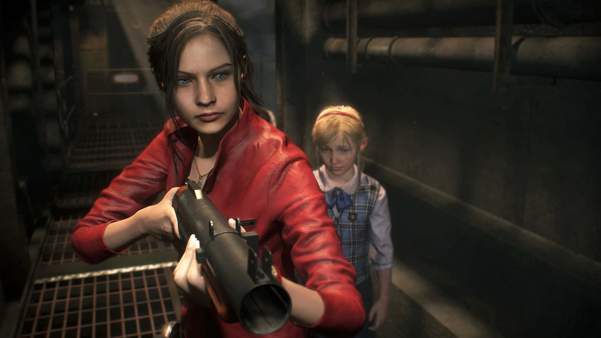 Claire In Action Background
