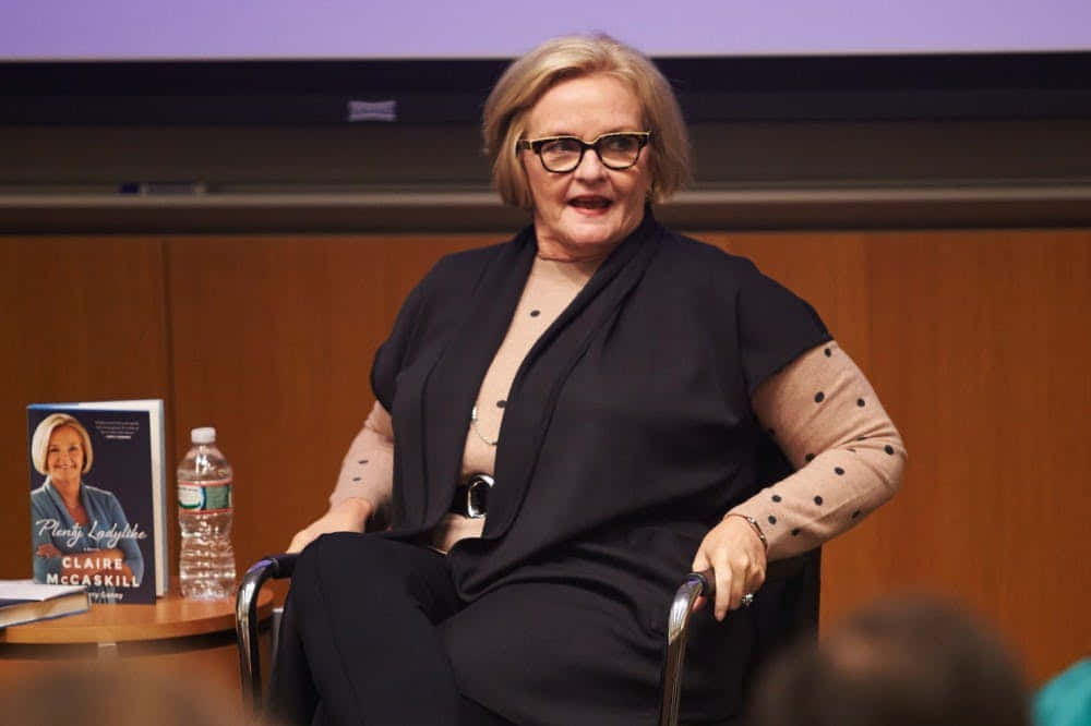 Claire Mccaskill Speaking During Her Book Tour Background